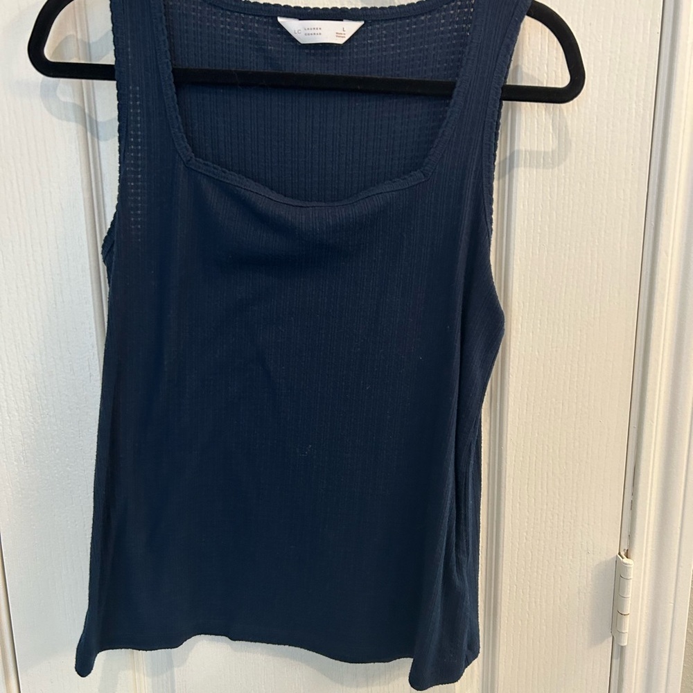 Women's Navy Square Neck Tank Top
